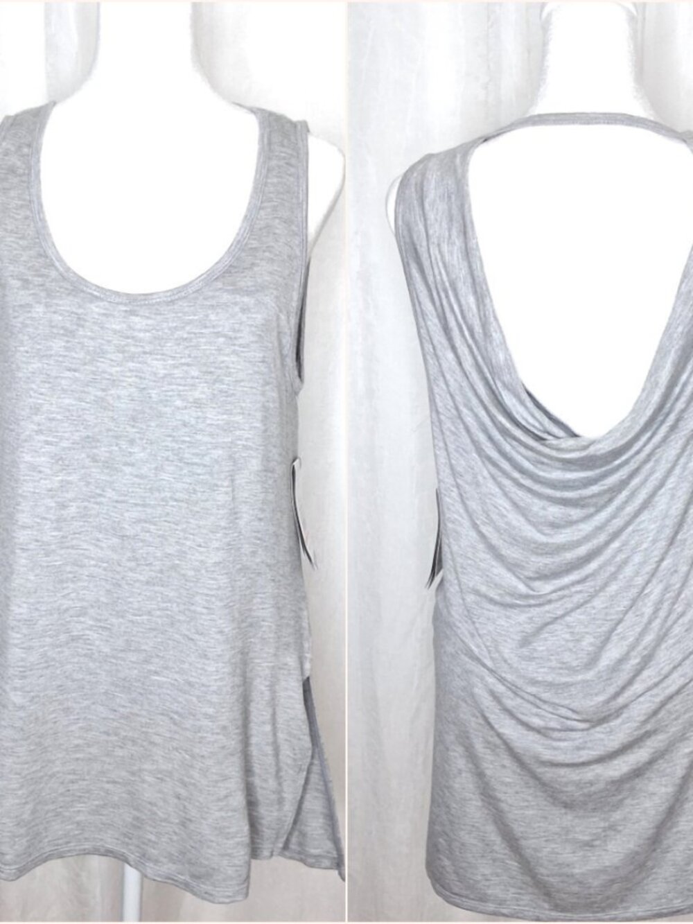 Gaiam™ Gemma Cowl Back Tank in Grey Heather Casual Active